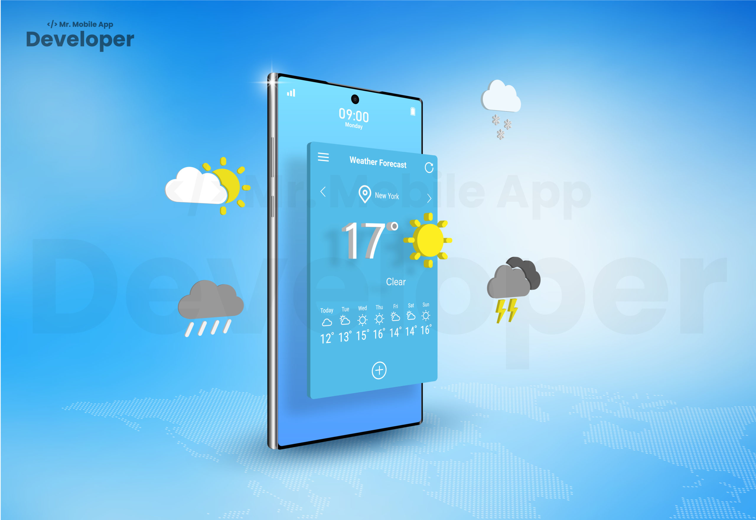 Weather forecast in travel app